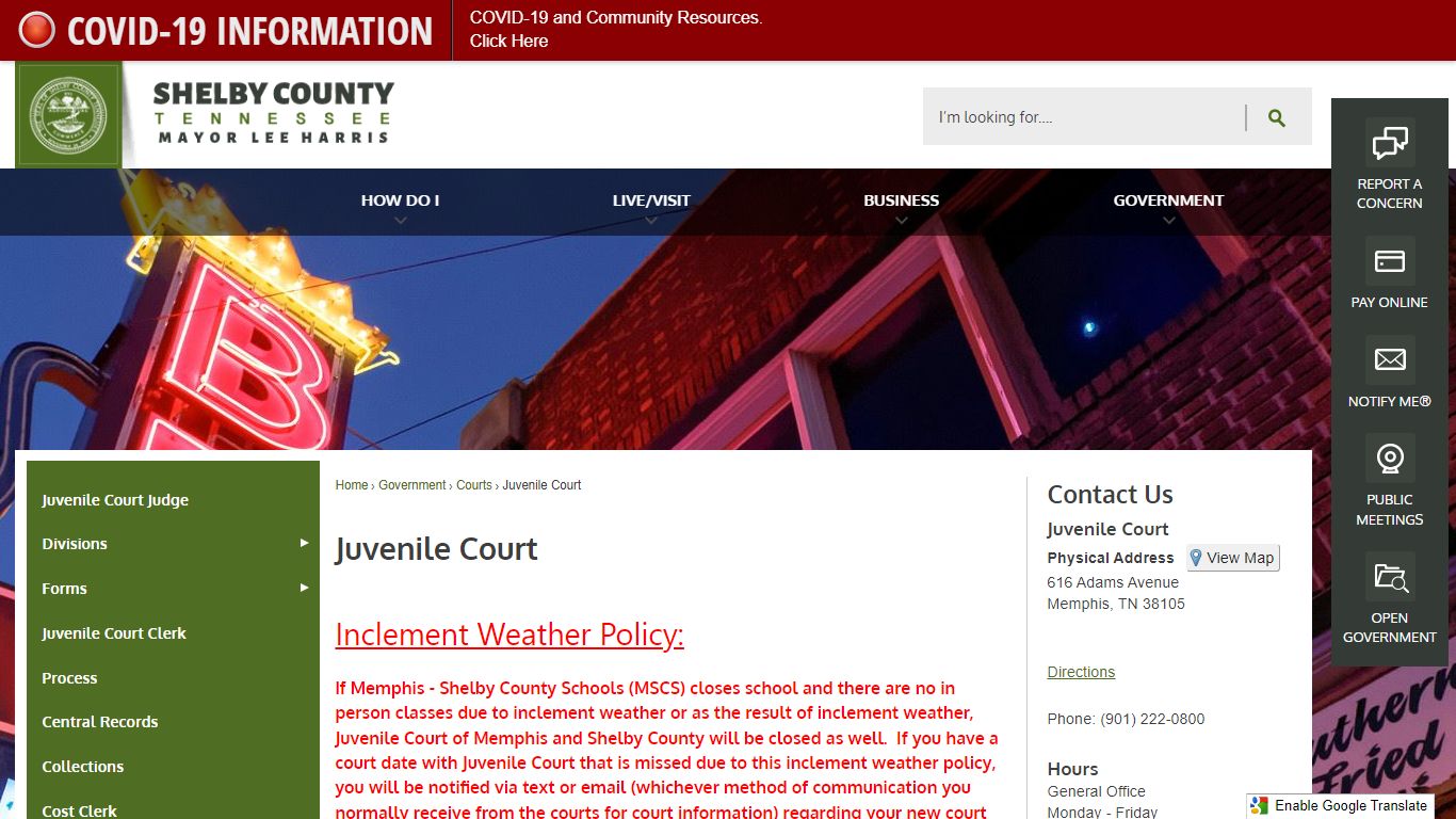 Juvenile Court | Shelby County, TN - Official Website