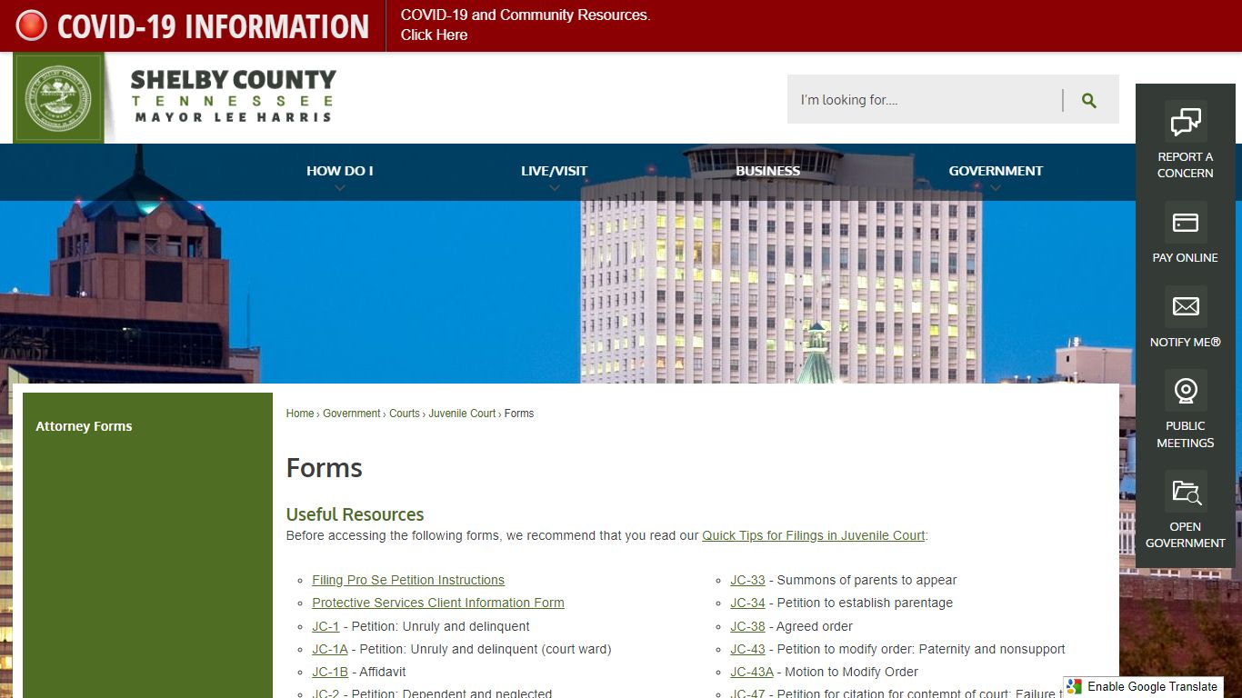 Forms | Shelby County, TN - Official Website